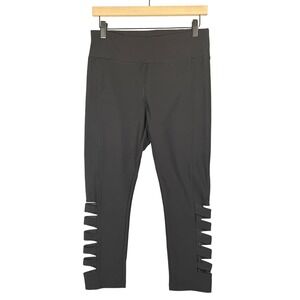 ABS Allen Schwartz Leggings Womens Size M Black Cutout Ankle‎ Cropped Activewear
